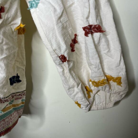 Lou & Grey For Loft Getaway Peasant Blouse White Womens M - Picture 7 of 10